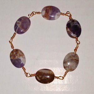 Amethyst Gemstone Bracelet 9" Handmade